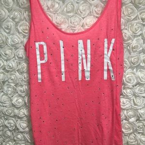 VS PINK tank with rhinestones